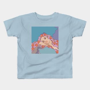 Abstract art "girl in peaches" in delicate pastel shades Kids T-Shirt